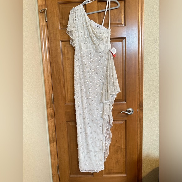 Mac Duggal Gown Dress Size 6 One Shoulder Embellished Dress Floral 93687 $598 - Picture 5 of 5